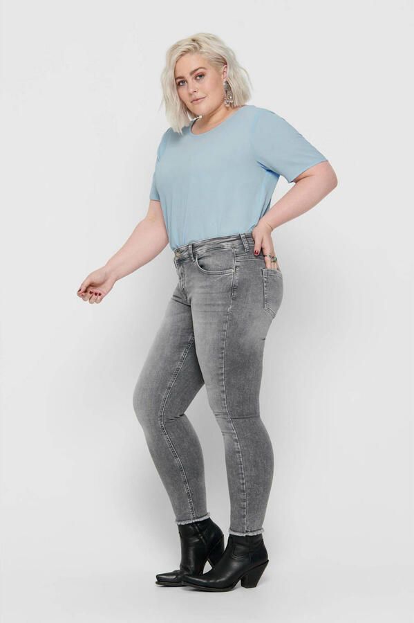 Only Carmakoma Carwilly Life Reg Sk Ank Jn Rea0918: Gray Denim | Freewear Grijs Gray Dames - Foto 3