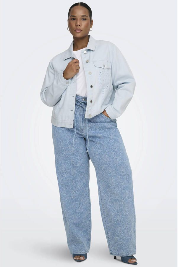 ONLY CARMAKOMA denim spijkerjas lichtblauw - Foto 3