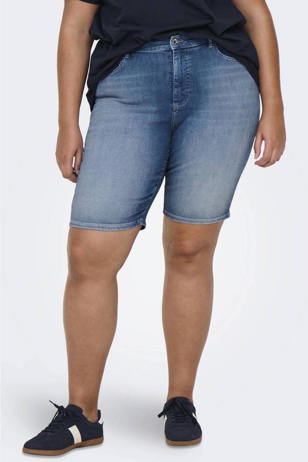 ONLY CARMAKOMA denim wide leg high waist short medium blue denim