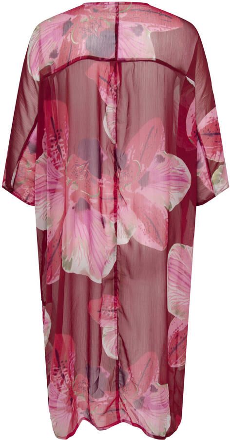ONLY CARMAKOMA gebloemde regular blazer roze