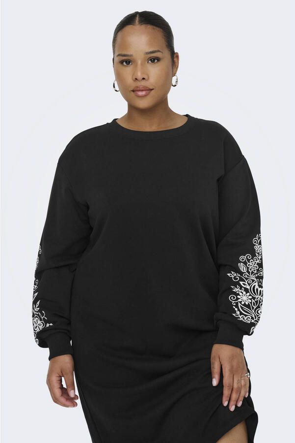 ONLY CARMAKOMA Sweatjurk CARJENNA LS O-NECK SWEAT DRESS SWT