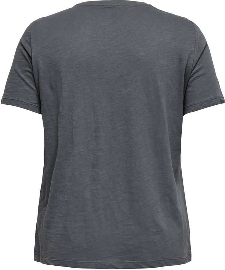 ONLY CARMAKOMA gebloemde T-shirt grijs - Foto 2