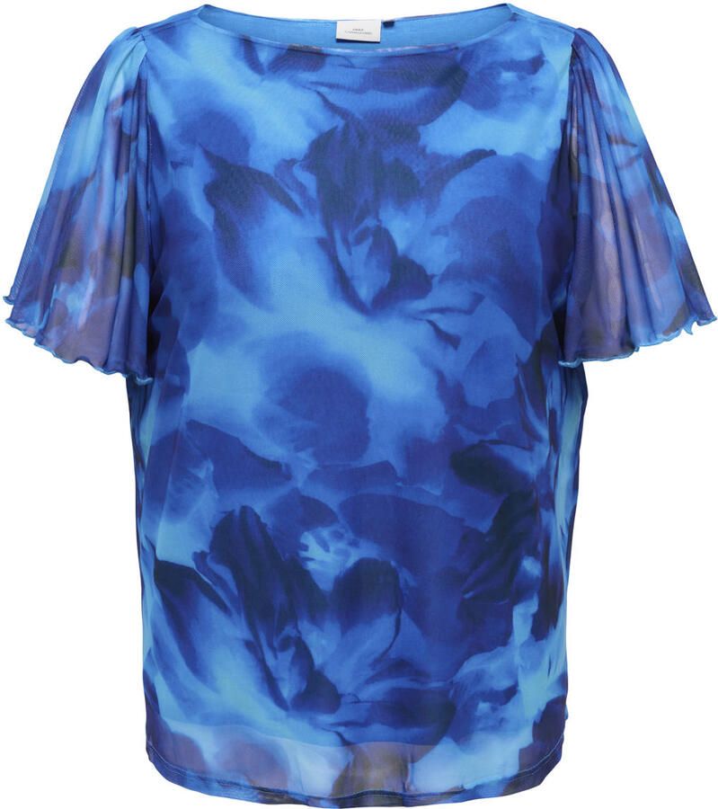 ONLY CARMAKOMA gebloemde top blauw