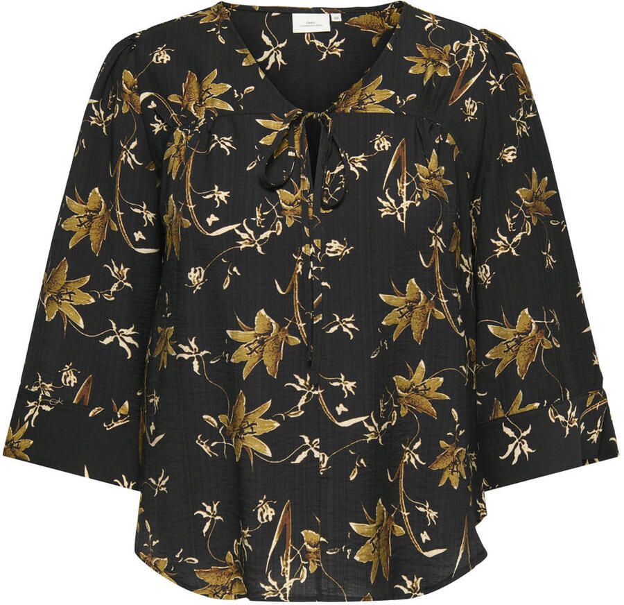 ONLY CARMAKOMA gebloemde top Plus Size zwart