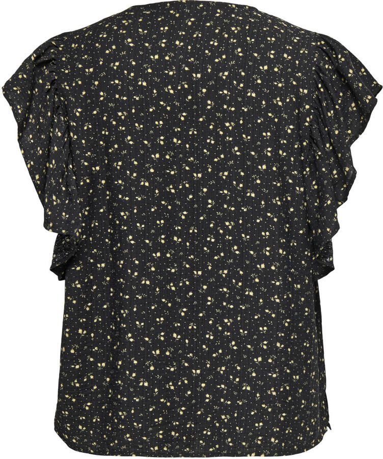 ONLY CARMAKOMA gebloemde top zwart - Foto 2