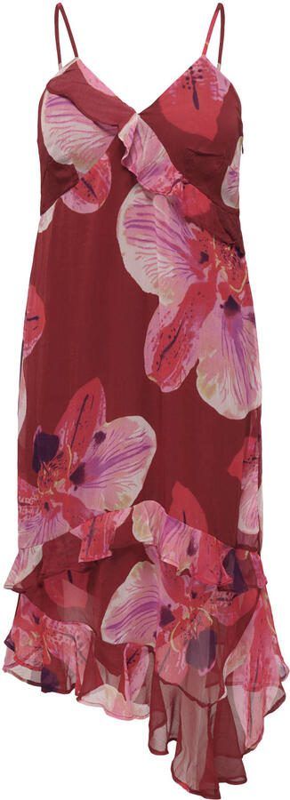 ONLY CARMAKOMA gebloemde zomerjurk rood