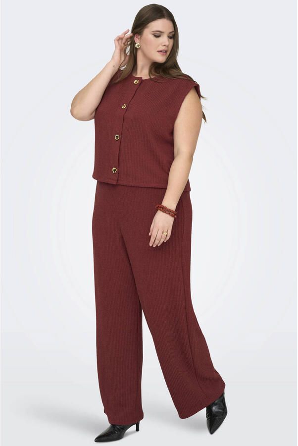 ONLY CARMAKOMA gebreid vest rood - Foto 3