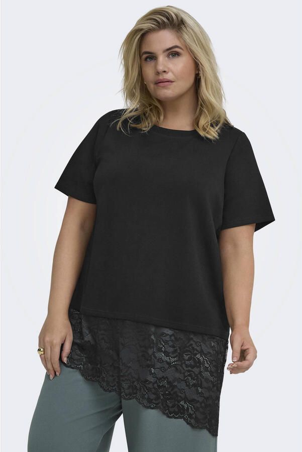 ONLY CARMAKOMA gebreide top Plus Size zwart