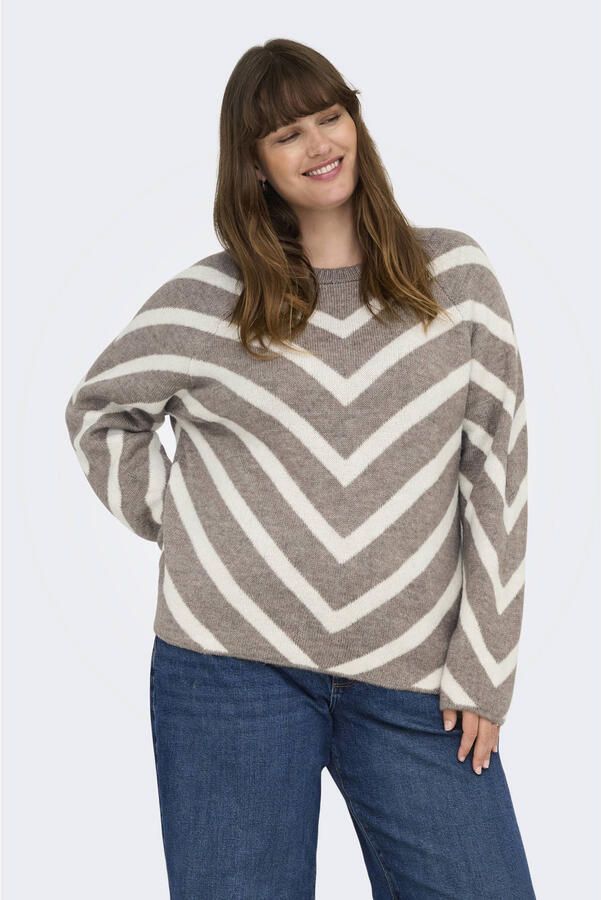 ONLY CARMAKOMA gebreide trui beige