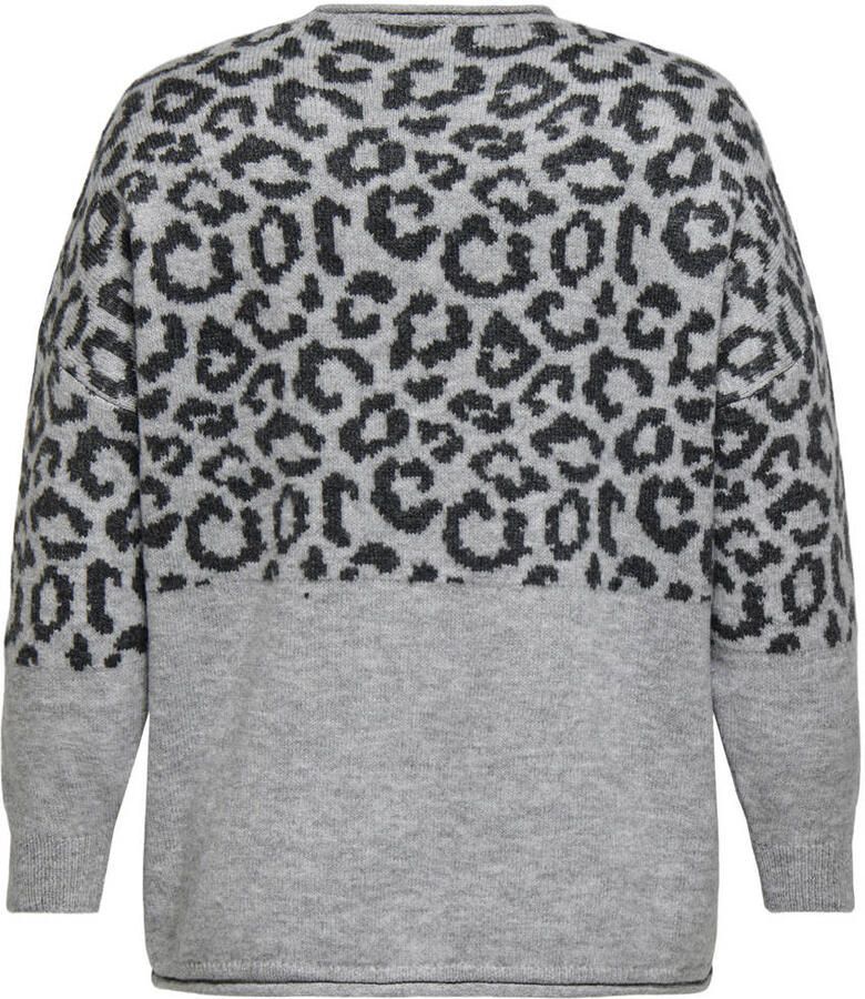 ONLY CARMAKOMA Trui met ronde hals CARJADE ZEBRA L S O-NECK KNT