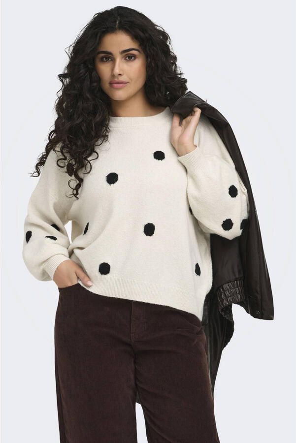 ONLY CARMAKOMA gebreide trui Plus Size ecru