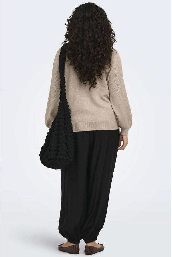 ONLY CARMAKOMA gebreide vest Plus Size zand - Foto 3