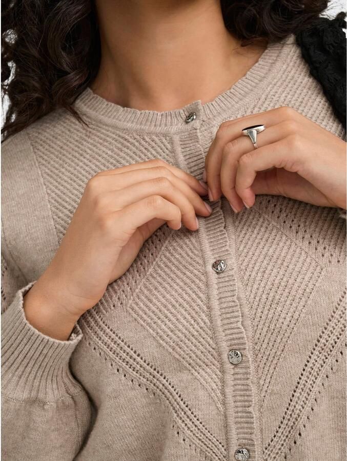 ONLY CARMAKOMA gebreide vest Plus Size zand - Foto 2