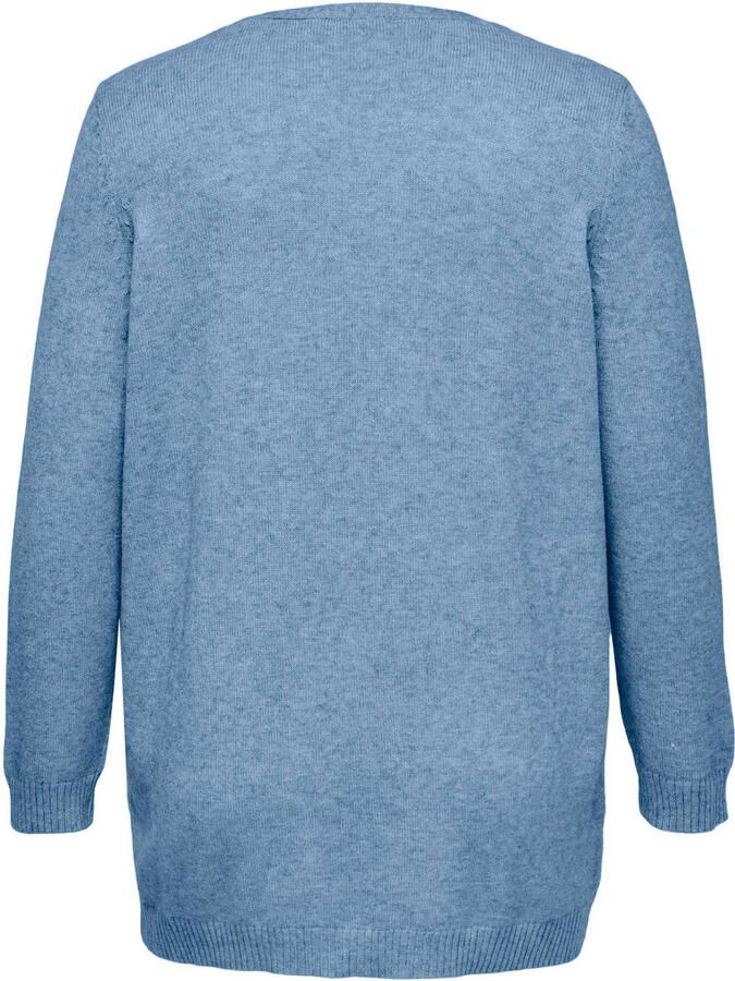 ONLY CARMAKOMA gemêleerd fijngebreid vest CARESLY blauw