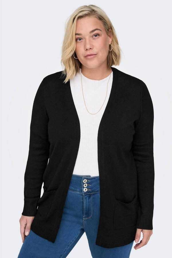 ONLY CARMAKOMA PLUS SIZE gebreid jack in gemêleerde look