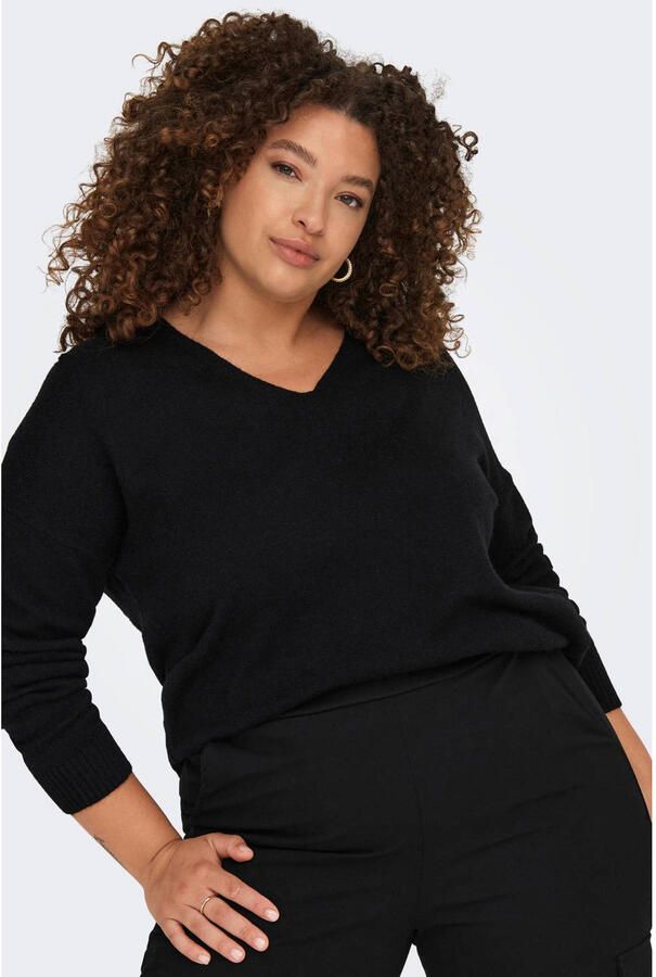 ONLY CARMAKOMA Trui met V-hals CARMARGARETA LS PULLOVER KNT NOOS
