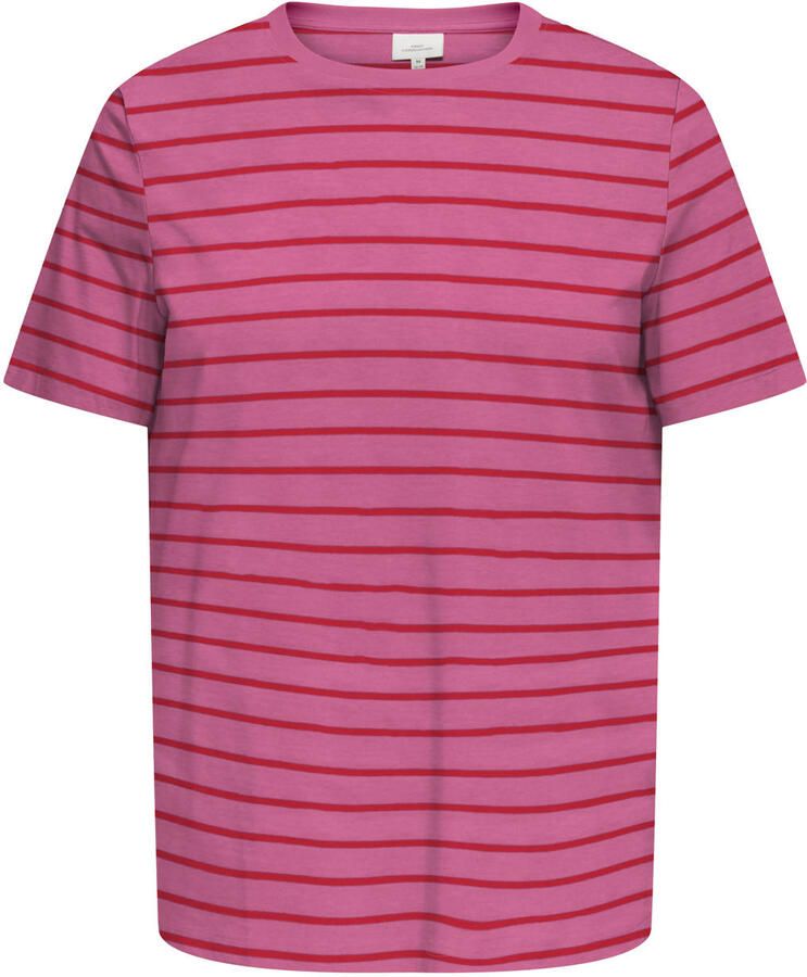 ONLY CARMAKOMA gestreept T-shirt roze