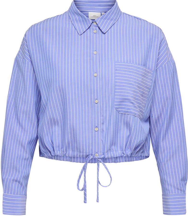 ONLY CARMAKOMA gestreepte blouse blauw