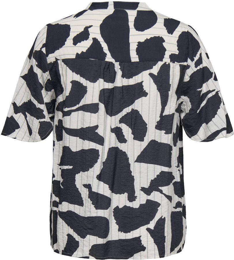 ONLY CARMAKOMA gestreepte blousetop donkerblauw - Foto 2