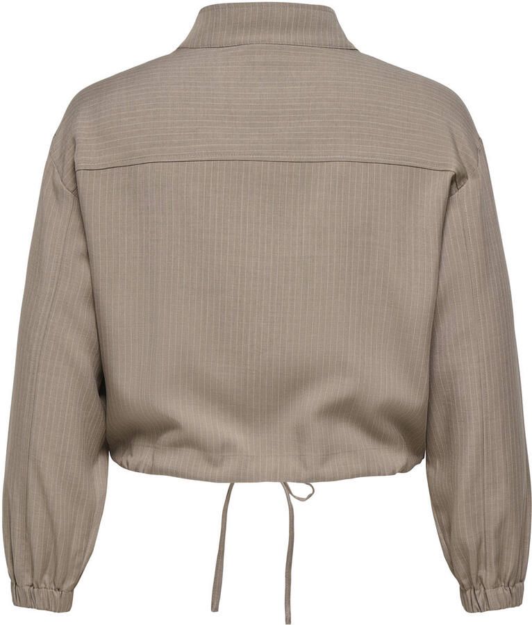 ONLY CARMAKOMA gestreepte jas Plus Size beige
