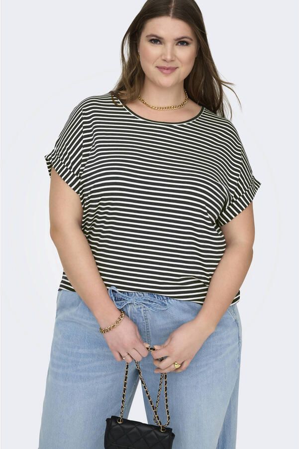 ONLY CARMAKOMA gestreepte top donkerblauw