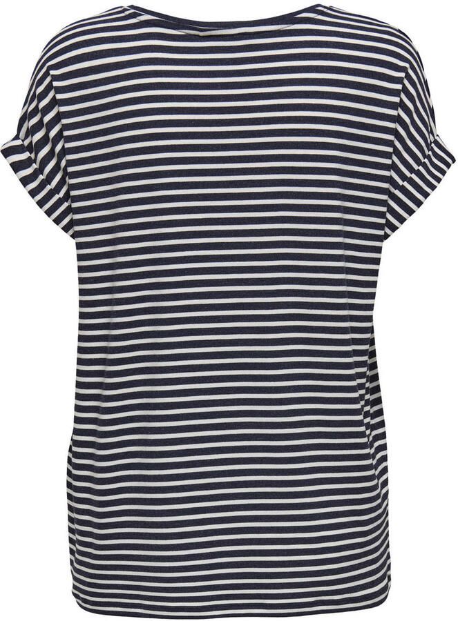 ONLY CARMAKOMA gestreepte top donkerblauw - Foto 2