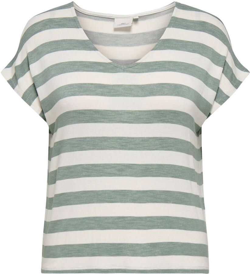 ONLY CARMAKOMA gestreepte top groen