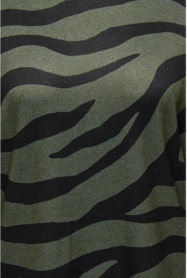 ONLY CARMAKOMA geweven top CARALBA met zebraprint olijfgroen zwart