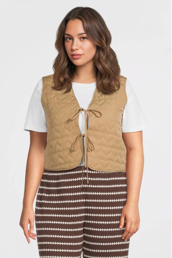 ONLY CARMAKOMA gilet beige quilted
