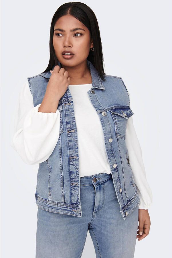 Only Carmakoma Denim Vest voor Stijlvolle Outfits Blue Dames