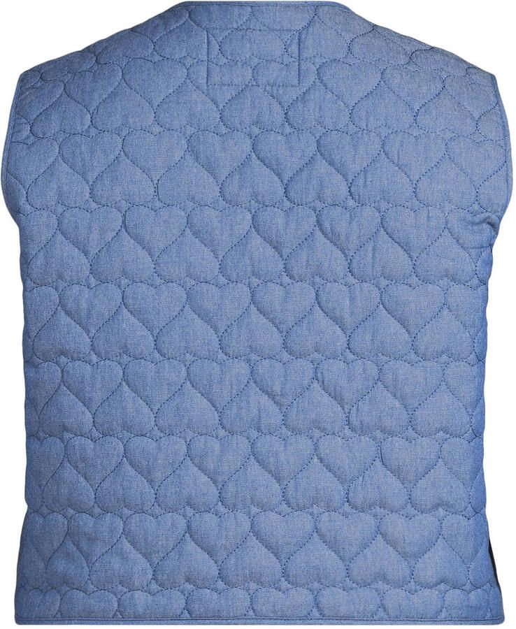 ONLY CARMAKOMA gilet met hartjes medium blue denim quilted - Foto 2