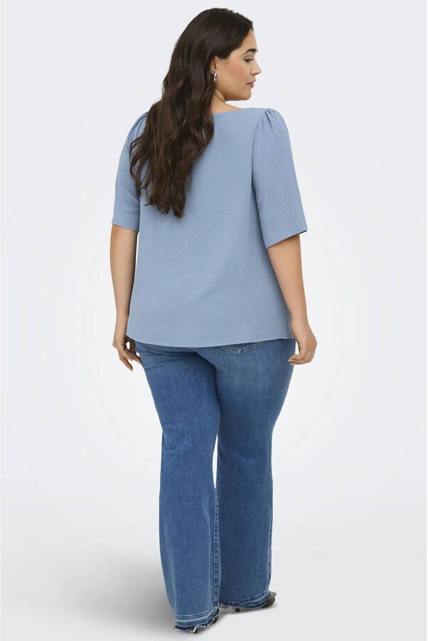 ONLY CARMAKOMA glitter top lichtblauw - Foto 2