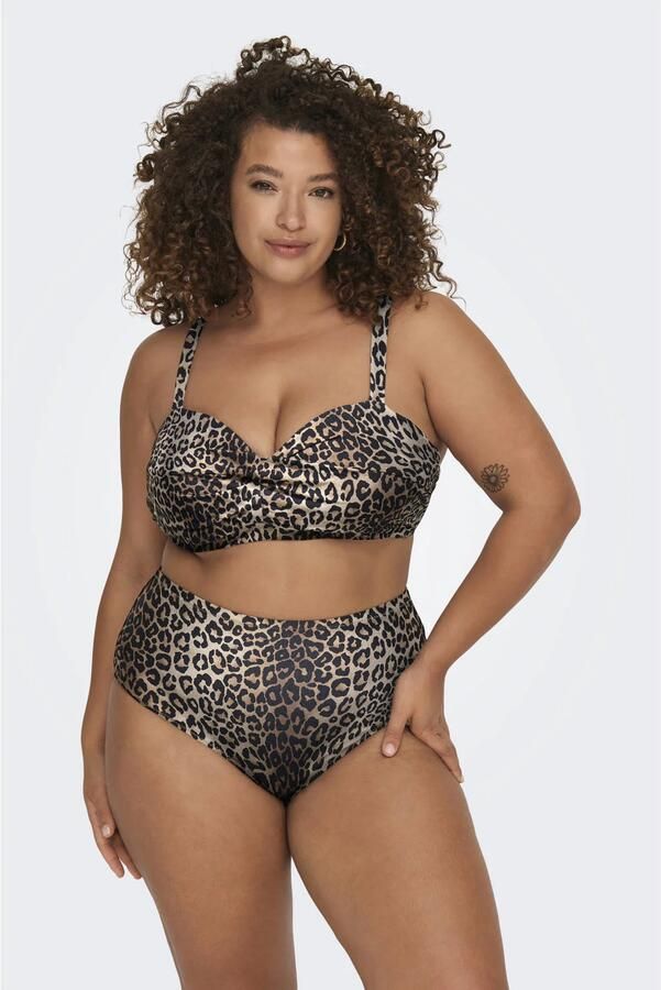 ONLY CARMAKOMA high waist bikinibroekje CARSOPHIA bruin beige - Foto 2