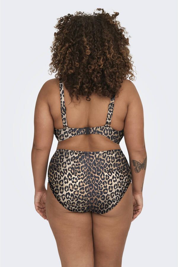 ONLY CARMAKOMA high waist bikinibroekje CARSOPHIA bruin beige - Foto 3