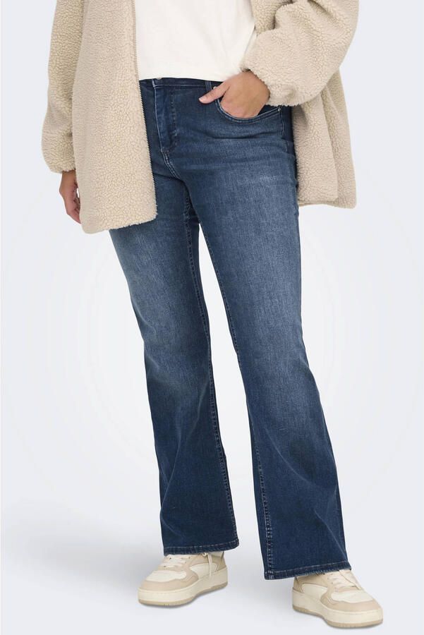 Only Carmakoma Wijd uitlopende Donkerblauwe Denim Jeans Blue Dames
