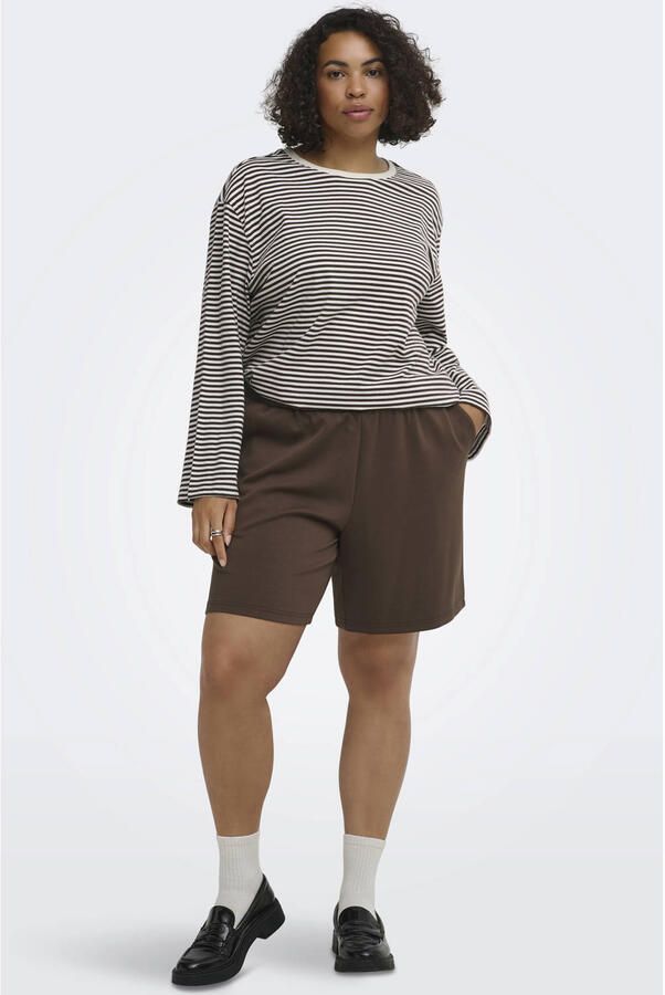 ONLY CARMAKOMA high waist loose fit casual short Plus Size bruin