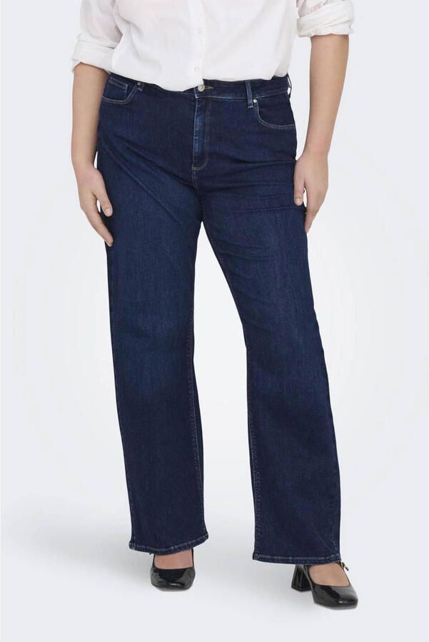 ONLY CARMAKOMA high waist wide leg jeans CARWILLY dark blue denim