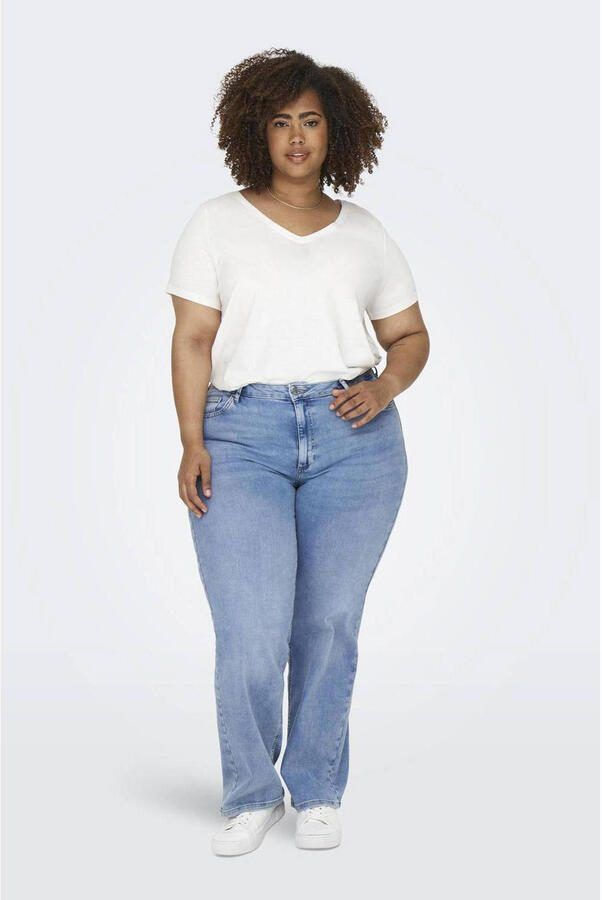 ONLY CARMAKOMA high waist wide leg jeans light blue denim - Foto 2
