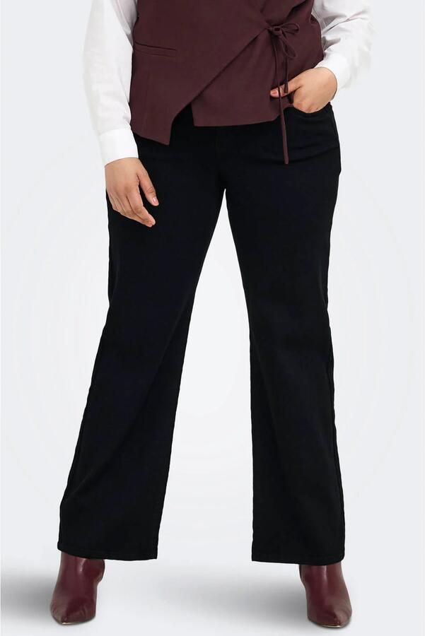 ONLY CARMAKOMA high waist wide leg jeans Plus Size zwart
