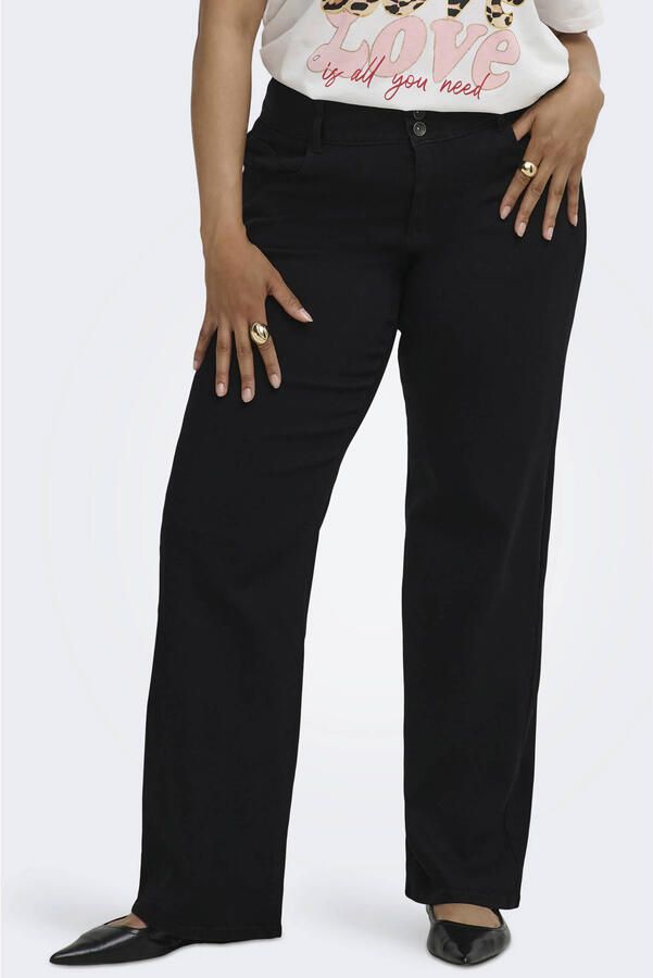 ONLY CARMAKOMA high waist wide leg jeans Plus Size zwart - Foto 3