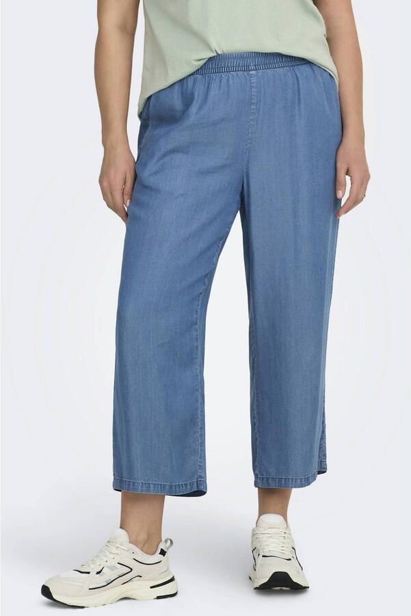 ONLY CARMAKOMA high waist casual broek blauw