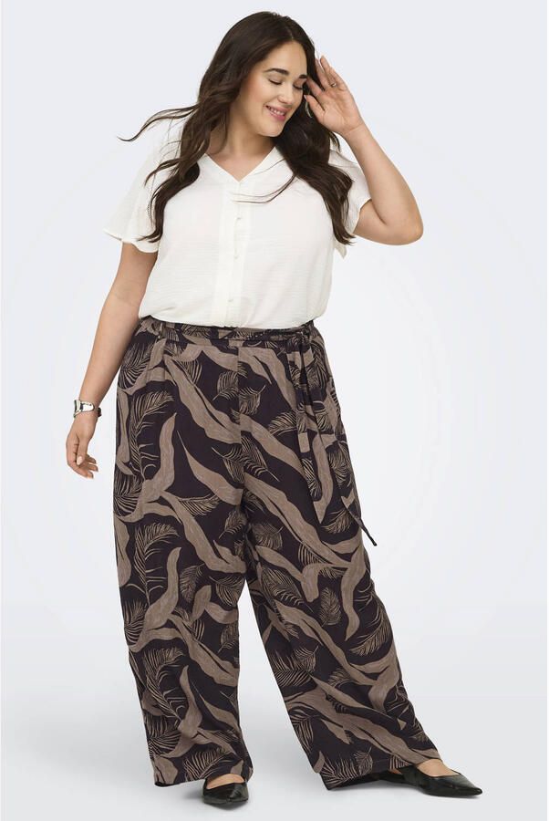 ONLY CARMAKOMA high waist casual broek bruin - Foto 3