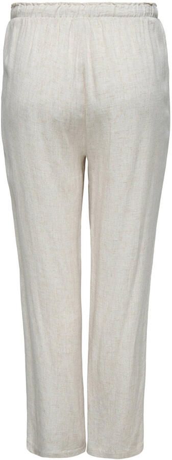 ONLY CARMAKOMA high waist casual broek met linnen ecru - Foto 3