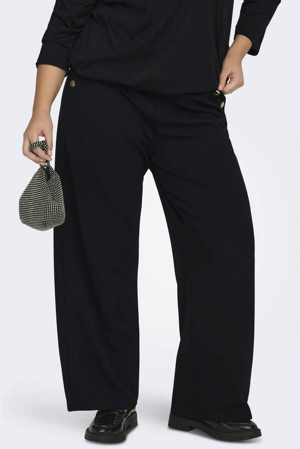 ONLY CARMAKOMA high waist casual broek zwart