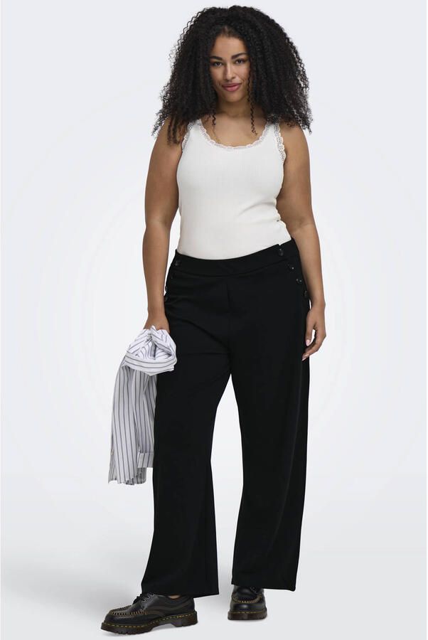 ONLY CARMAKOMA high waist casual broek zwart - Foto 3