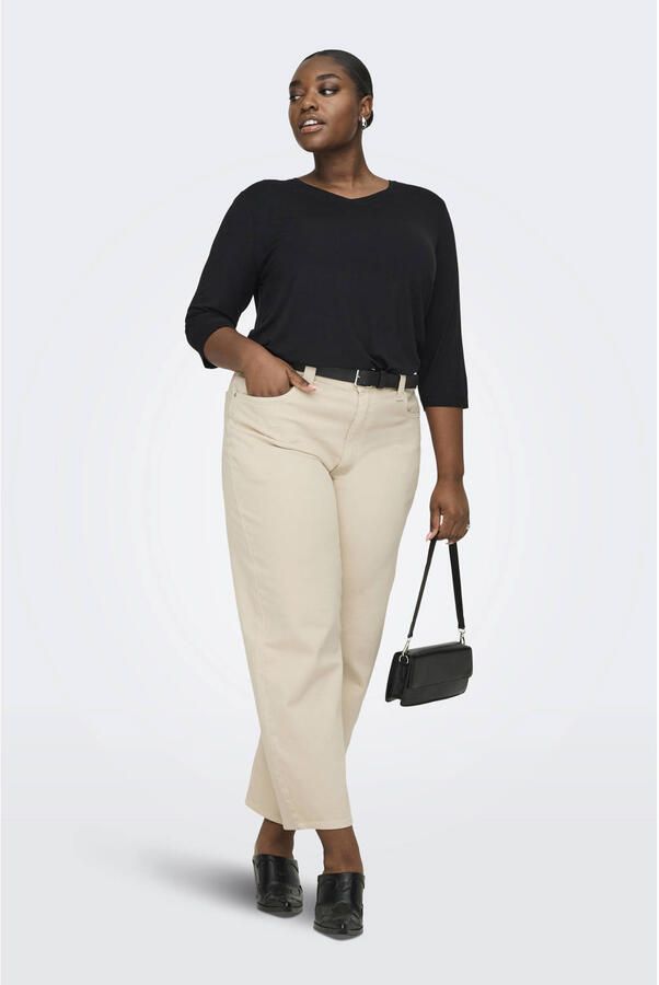 ONLY CARMAKOMA high waist straight leg jeans ecru