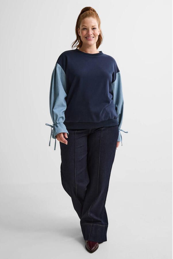ONLY CARMAKOMA high waist wide leg jeans dark blue denim - Foto 3