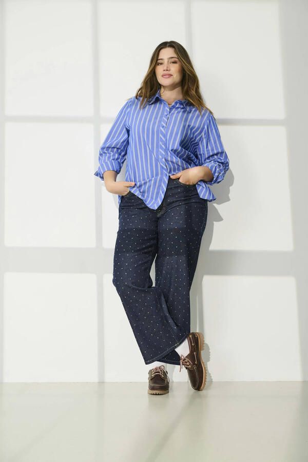 ONLY CARMAKOMA high waist wide leg jeans dark blue denim