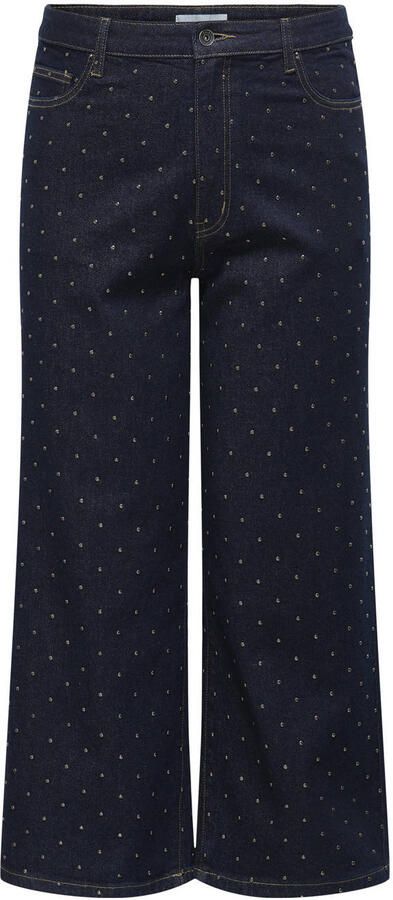 ONLY CARMAKOMA high waist wide leg jeans dark blue denim - Foto 2