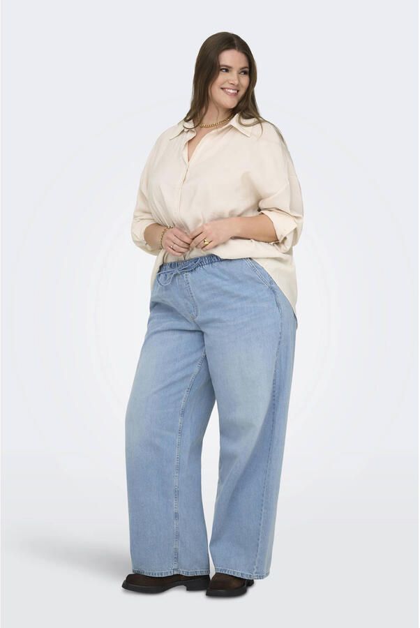 ONLY CARMAKOMA high waist wide leg jeans light blue denim - Foto 3